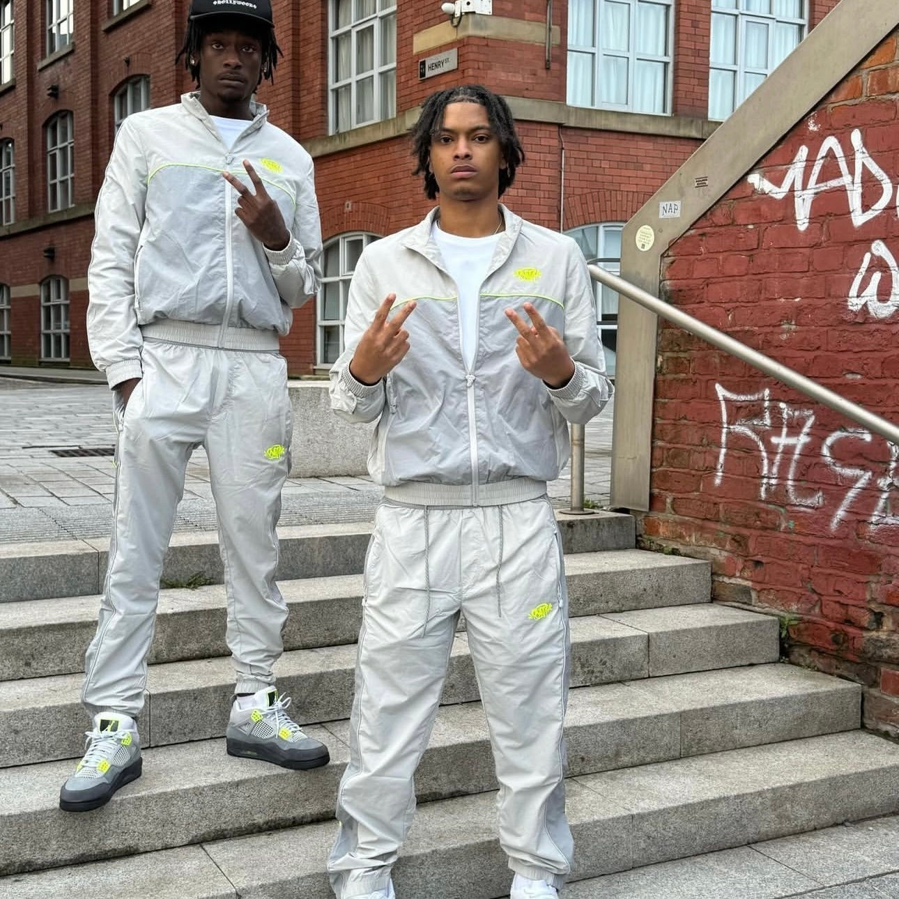 Syna World Shellsuit Light Grey/Volt