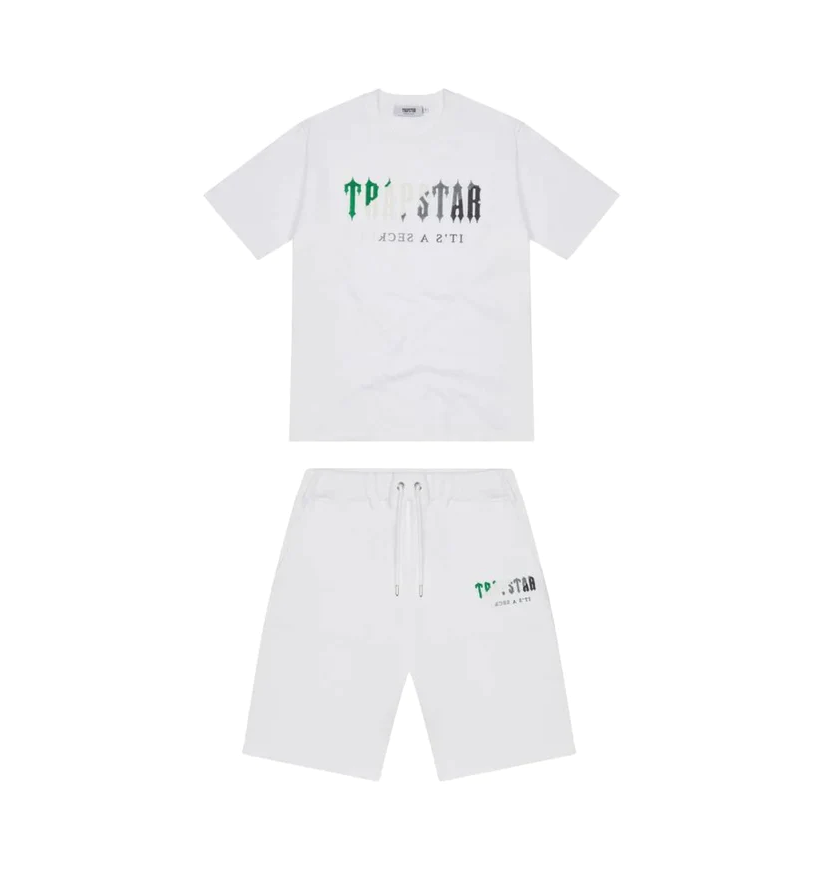 Trapstar Chenille Decoded Short Set White/Green