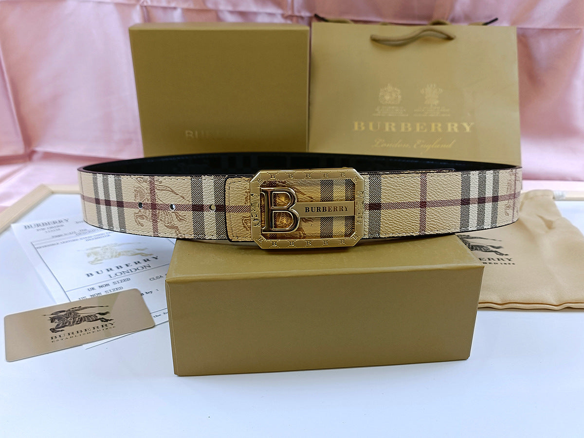 Burberry Vintage Plaque Belt Gold