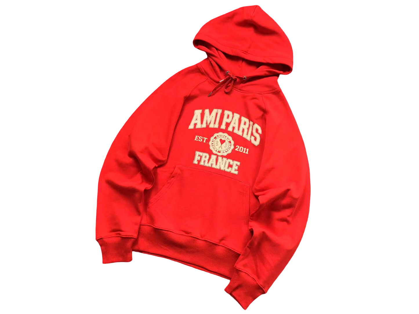 AMI Paris France Hoodie Red