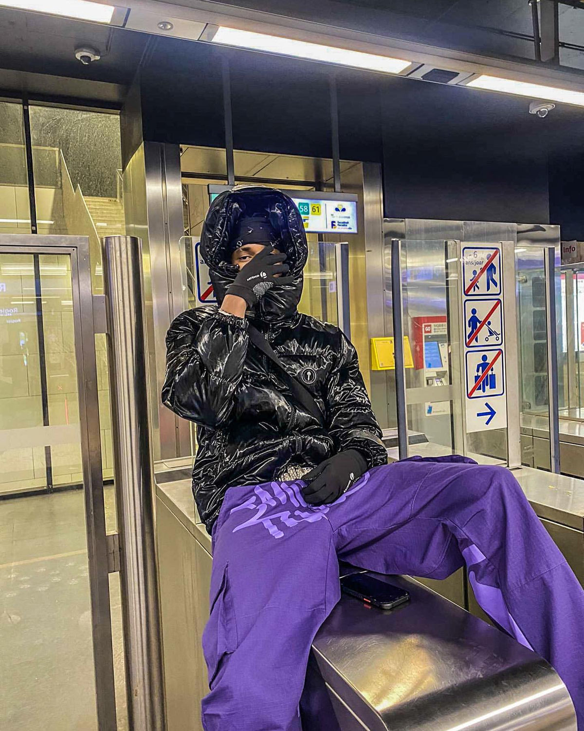 Minus Two Black Graff Cargos Full Purple