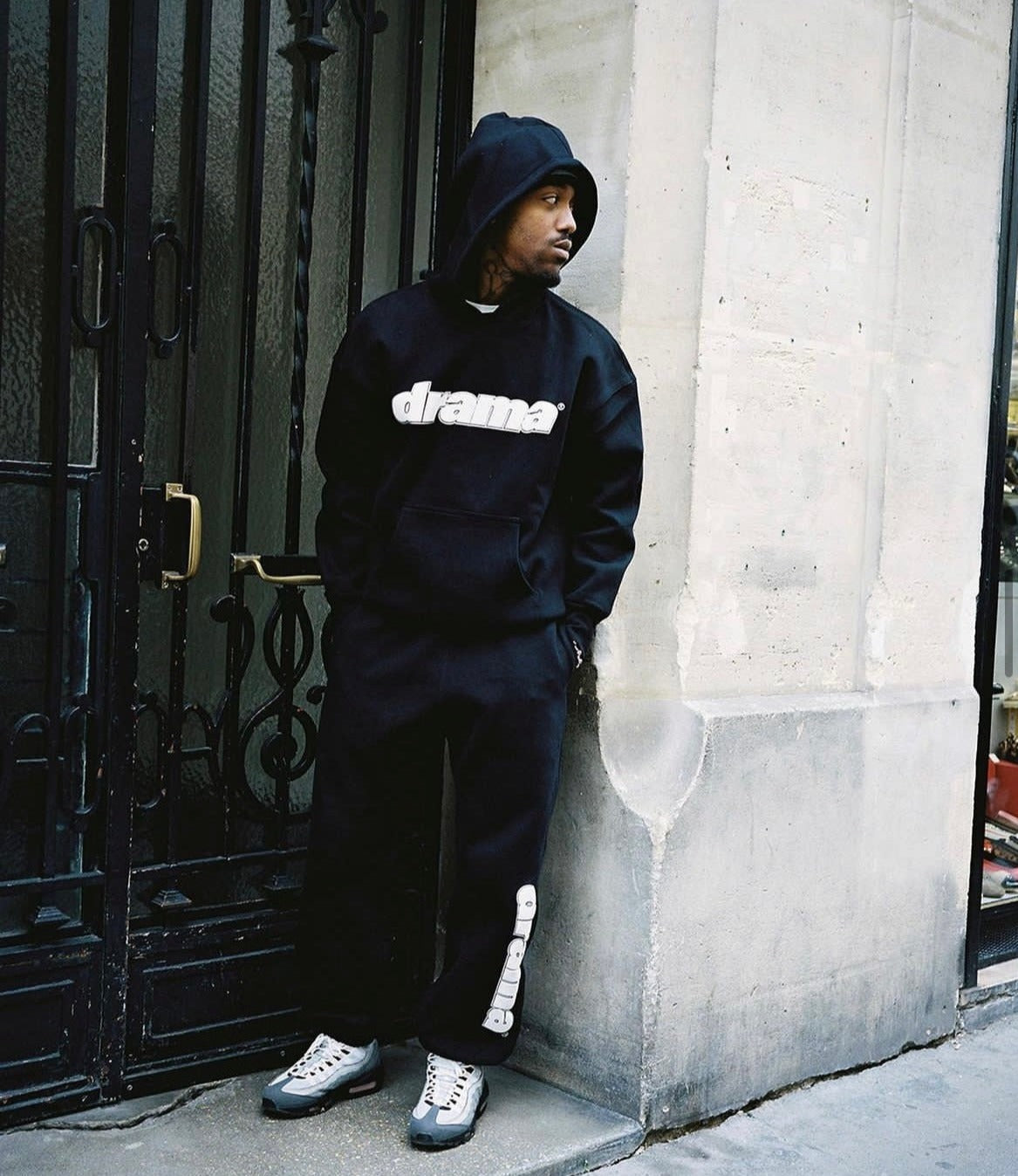 Drama Call Foam Hoodie Black/White