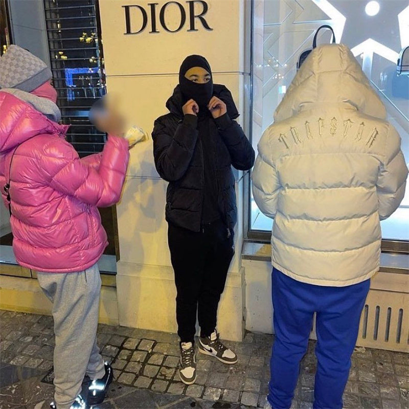 Trapstar Irongate Detachable Hooded Puffer Jacket Cream