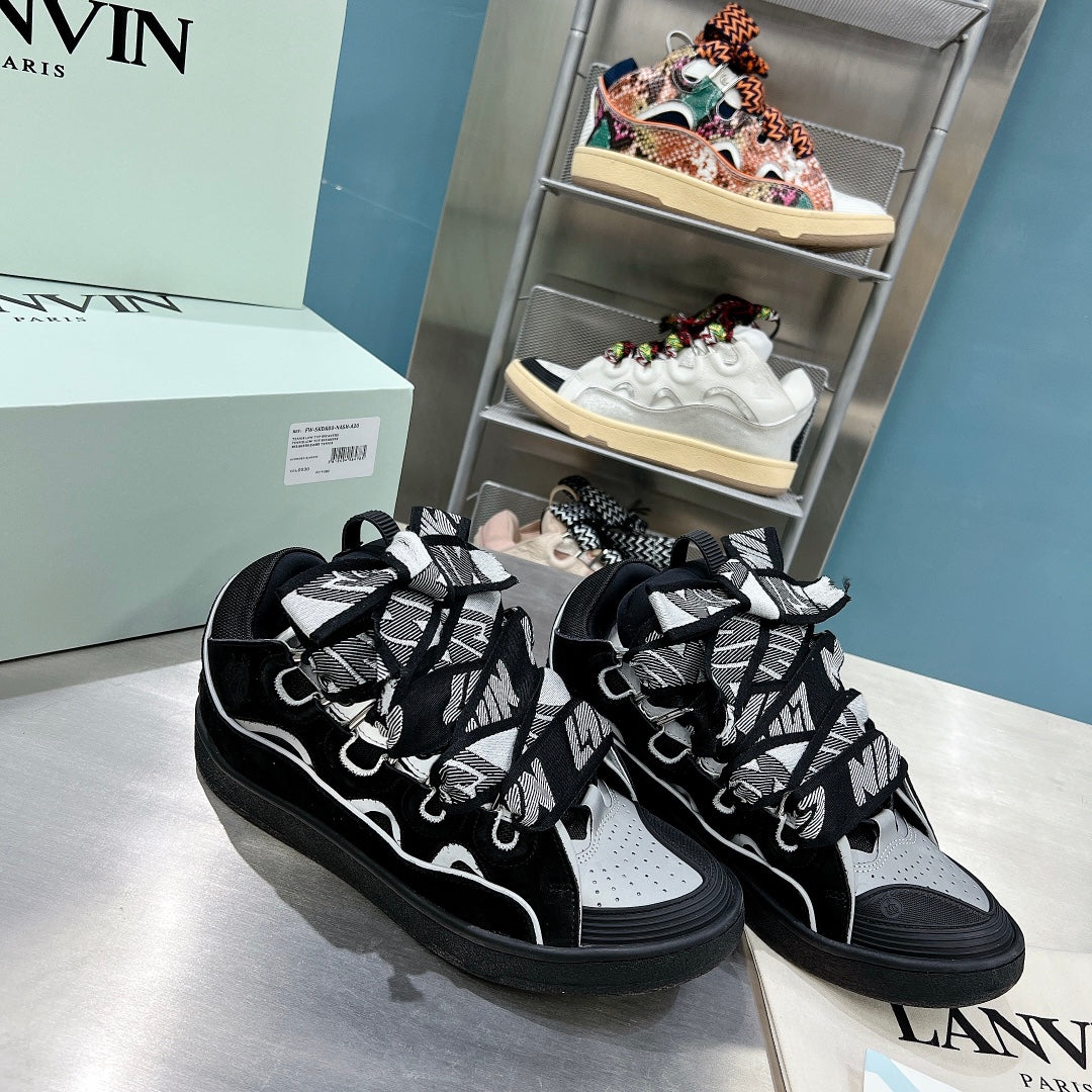 Lanvin Curb Black Suede