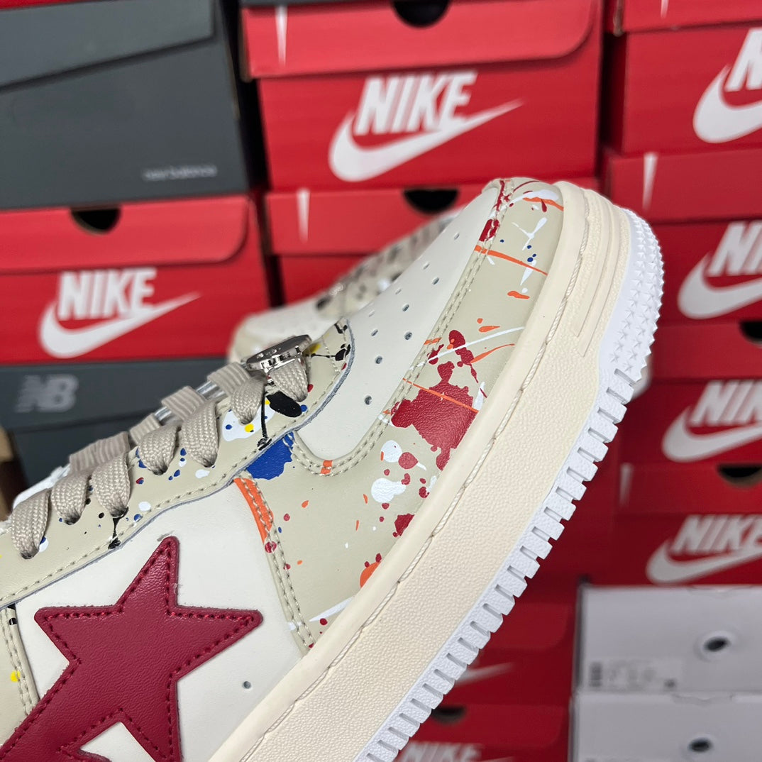 A Bathing Ape Bapesta Cream/Red