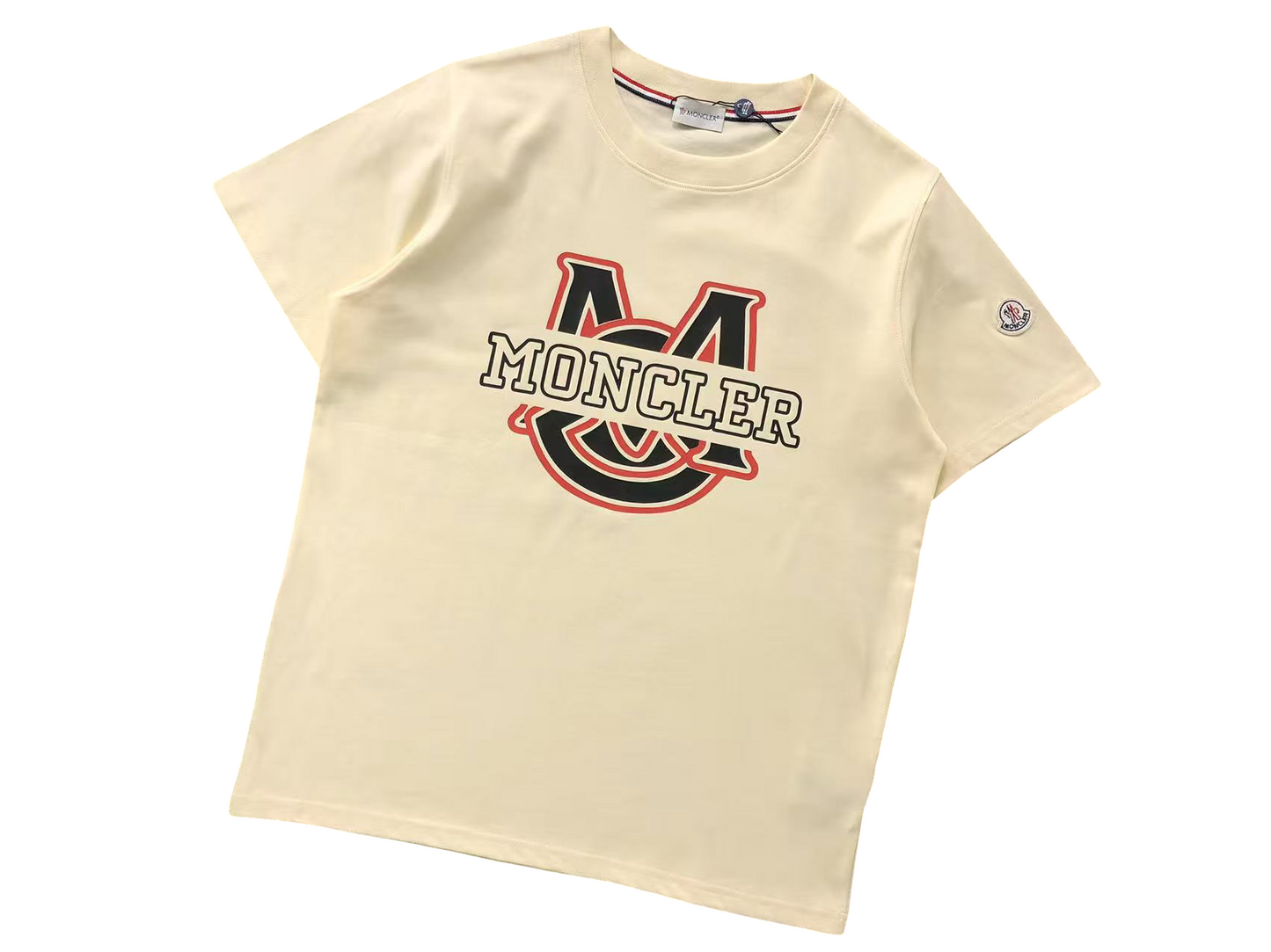 Moncler M Logo Tee Cream