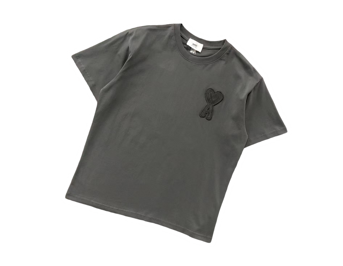 AMI Paris Maxi Heart Tee Grey