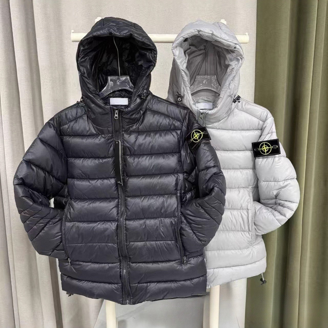 Stone Island Compass Down Jacket Grey
