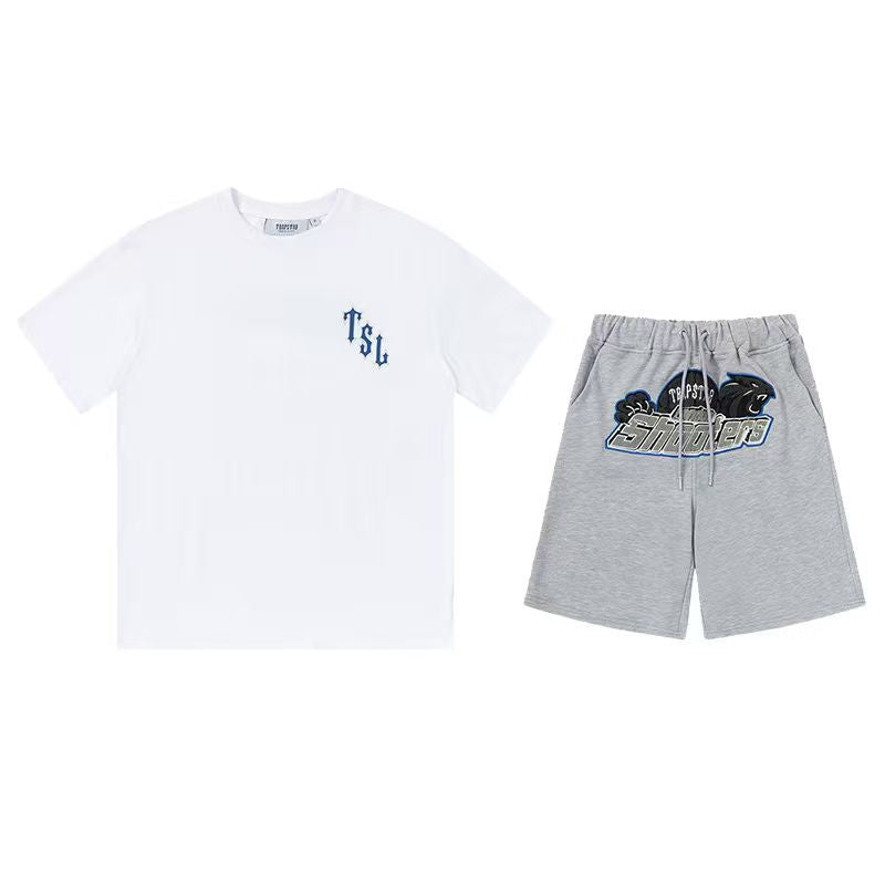 Trapstar TSL Short Set White/Grey/Blue