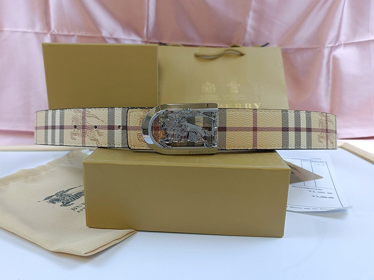 Burberry Vintage Horse Belt Gold/Silver