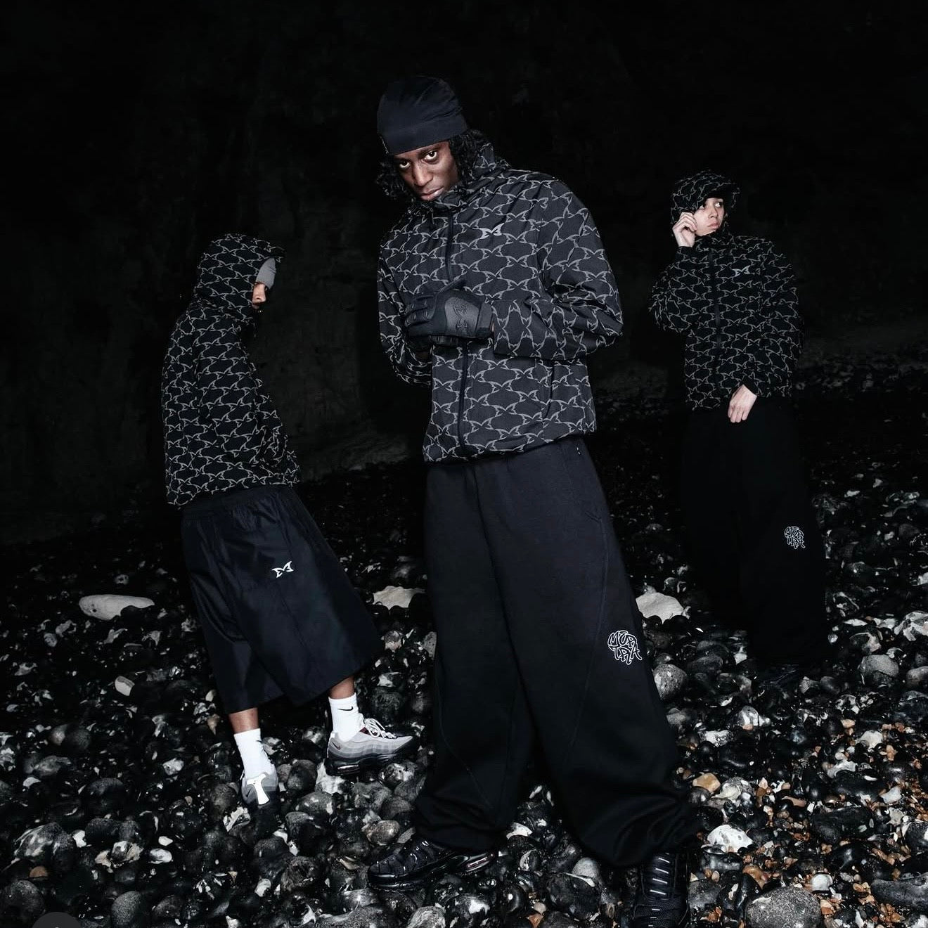 MERTRA Reflective Monogram Jacket Black