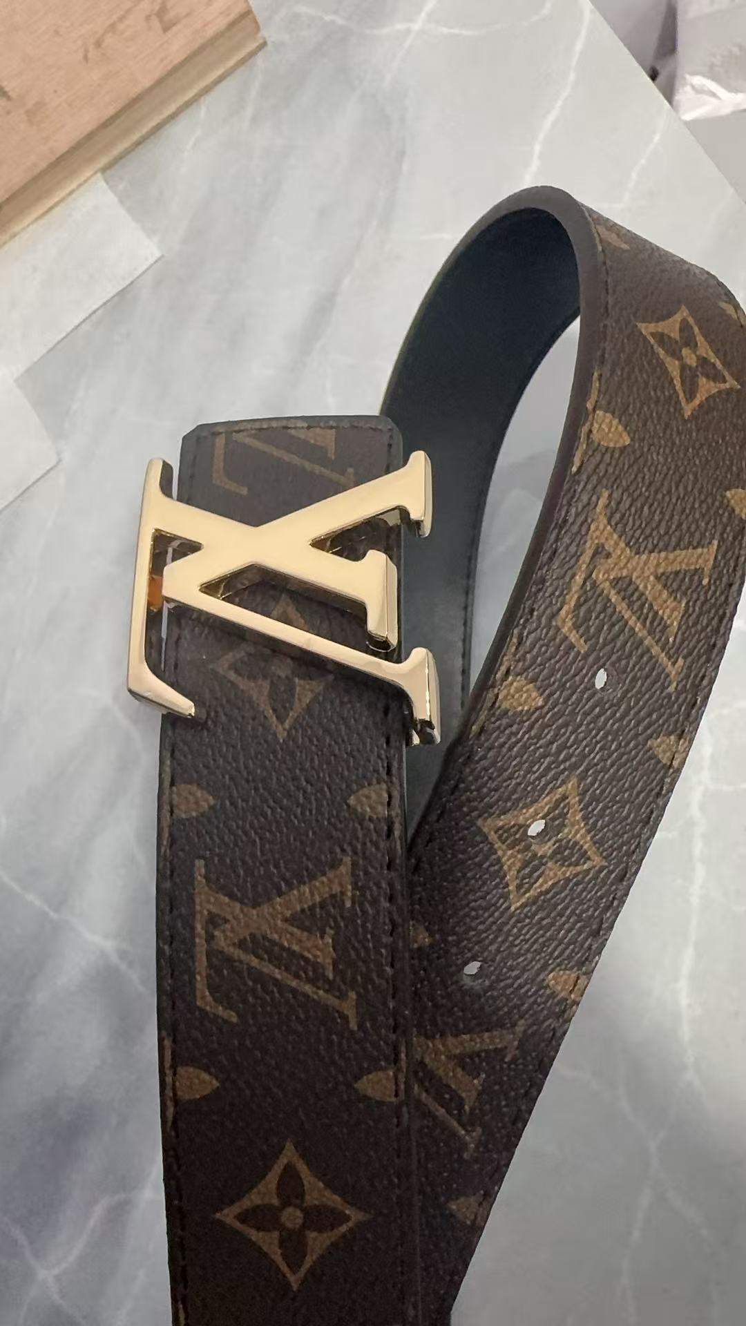 Brown Monogram Eclipse Belt Gold Buckle