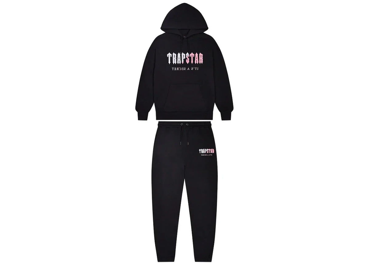 Trapstar Chenille Decoded Hoodie Tracksuit Black/Pink
