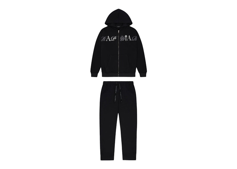 Trapstar Script Zip Through Tracksuit Black/Grey