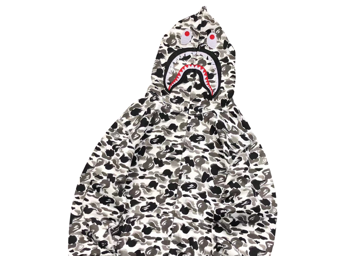BAPE ABC Camo Shark Full Zip Hoodie Black/White
