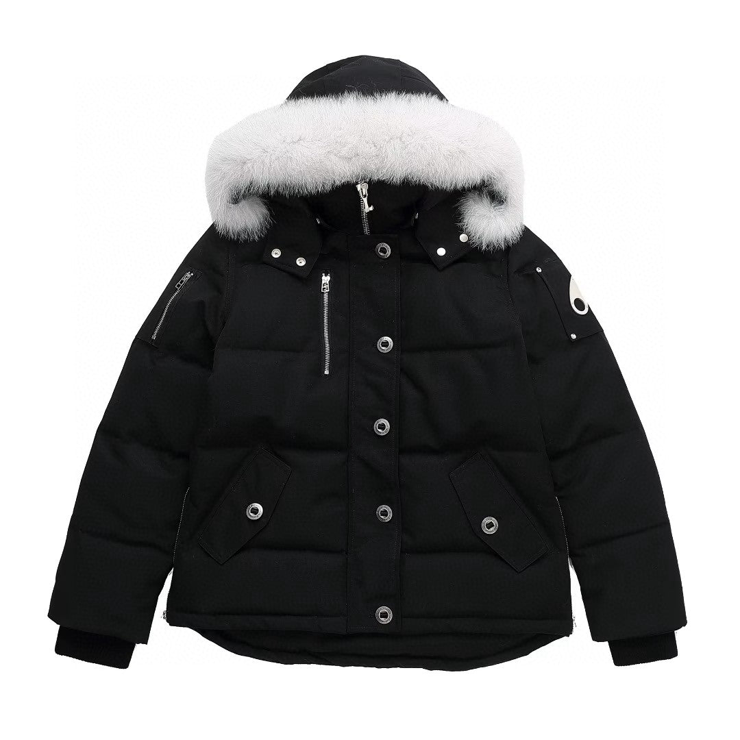 Moose Knuckles Shearling 3Q Down Jacket Black/White