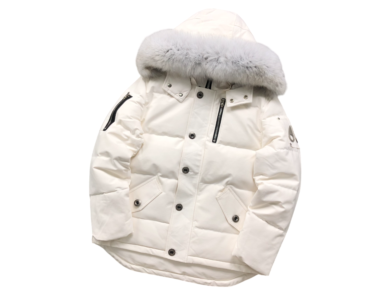 Moose Knuckles Shearling 3Q Down Jacket White