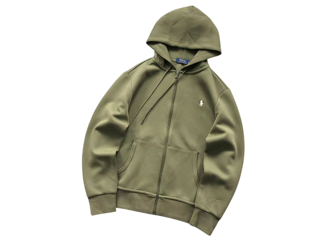 Ralph Lauren Classic Zip Hoodie Khaki