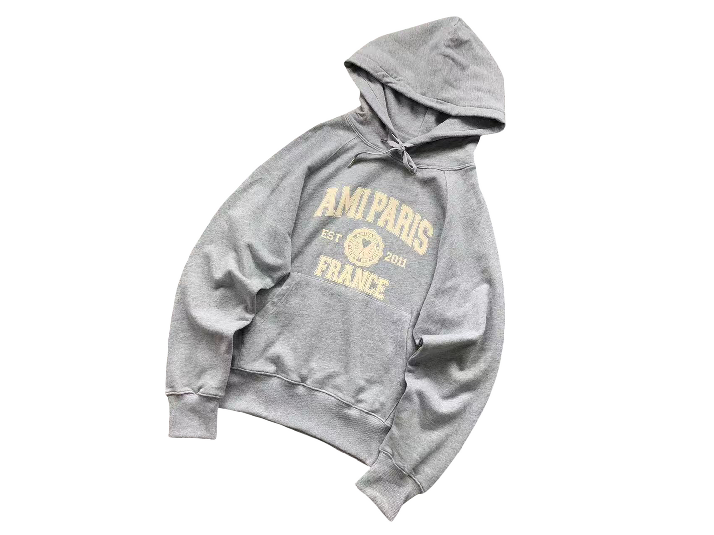 AMI Paris France Hoodie Grey