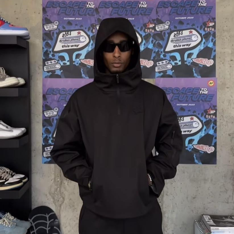 Broken Planet Waterproof Windbreaker Black