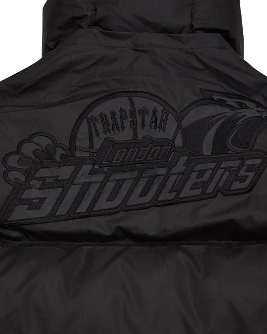 Trapstar Shooters Hooded Puffer Jacket Blackout Edition