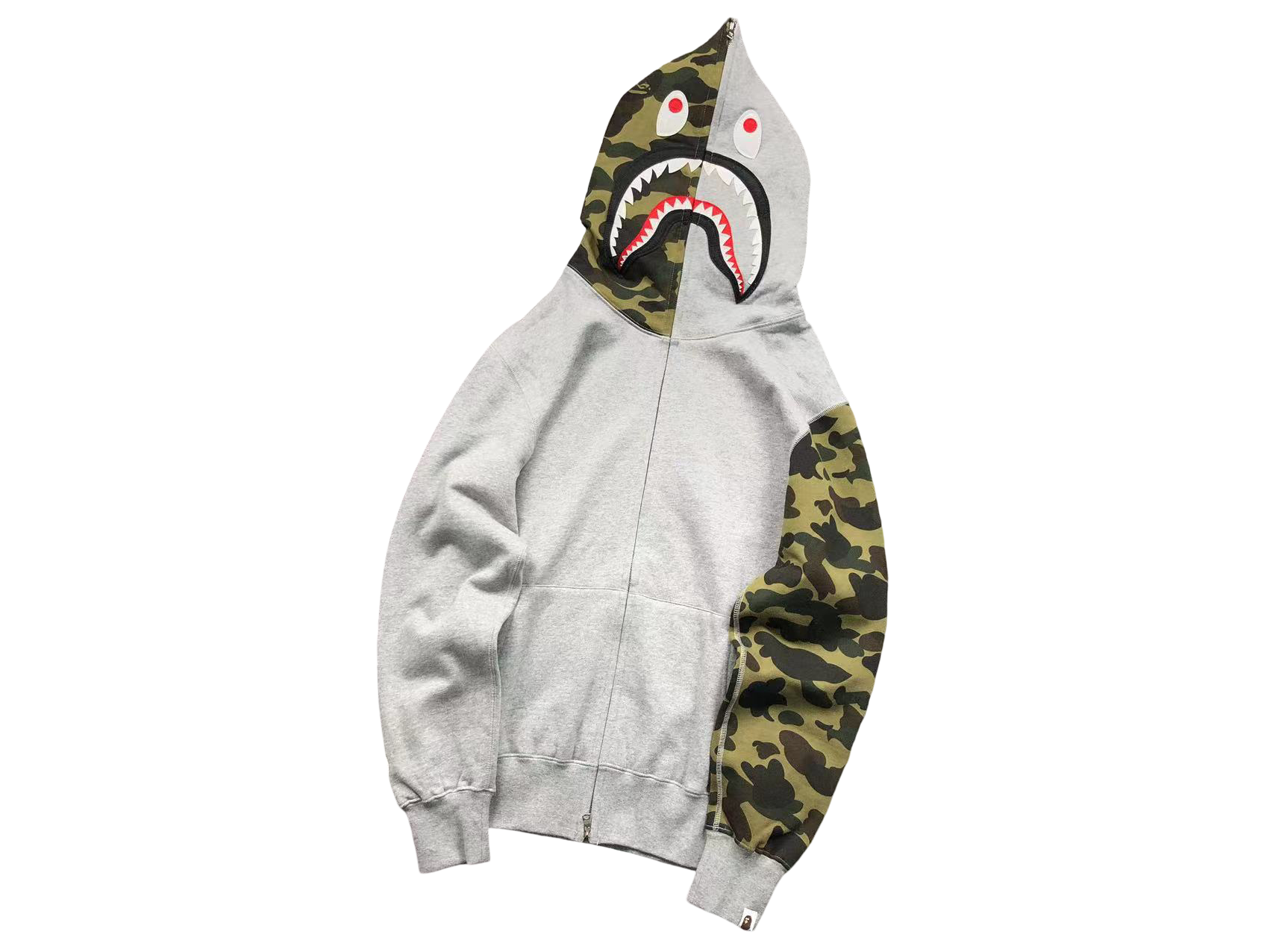 BAPE 1st Camo Shark Full Zip Hoodie Grey