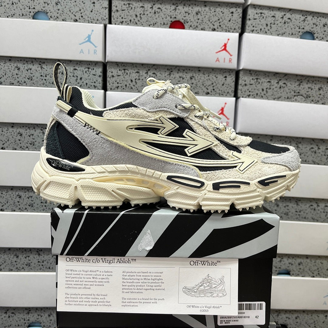 Off-White Be Right Back Cream Black Suede