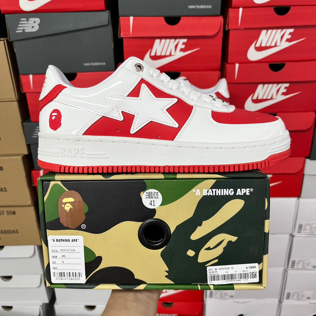 A Bathing Ape Bapesta White/Red