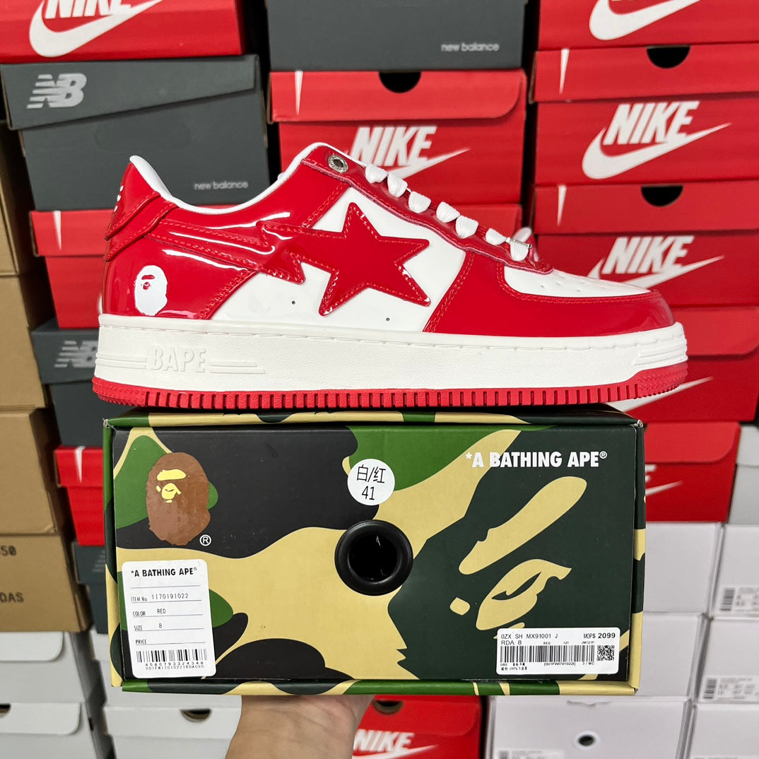 A Bathing Ape Bapesta Red/White