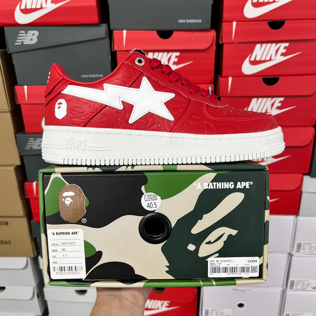 A Bathing Ape Bapesta Motif Red/White