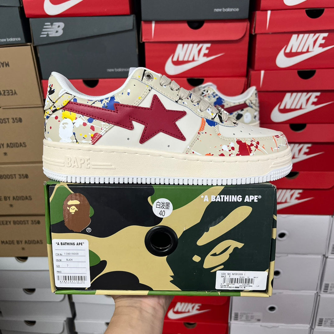 A Bathing Ape Bapesta Cream/Red