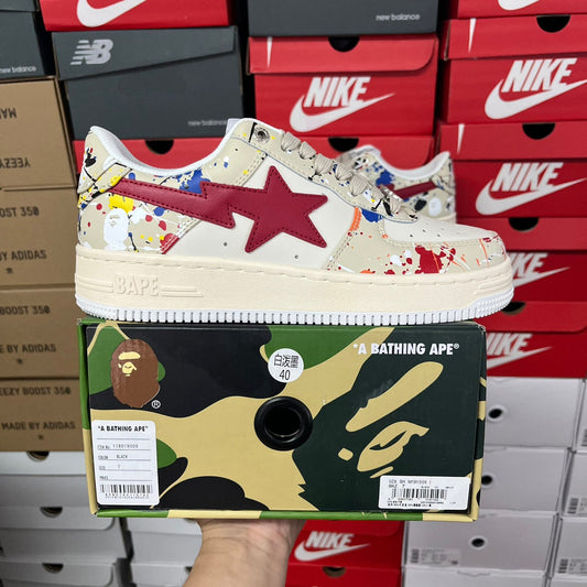 A Bathing Ape Bapesta Cream/Red