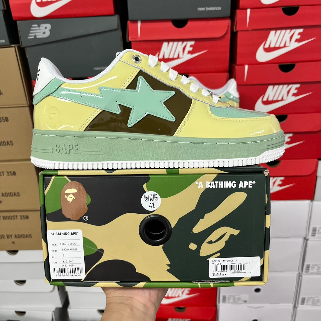 A Bathing Ape Bapesta Green/Yellow/Brown