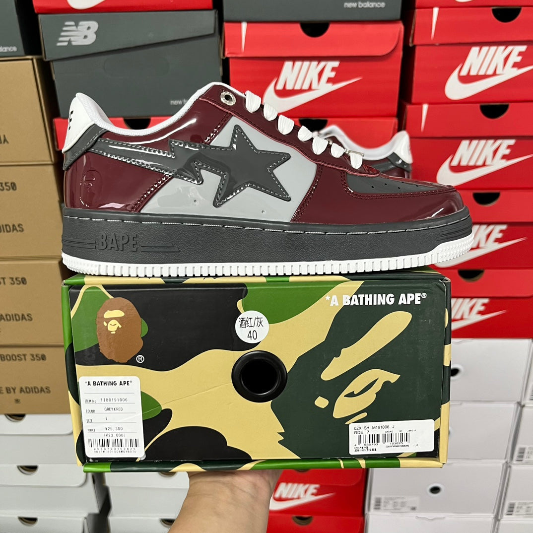 A Bathing Ape Bapesta Bordeaux/Grey/Black