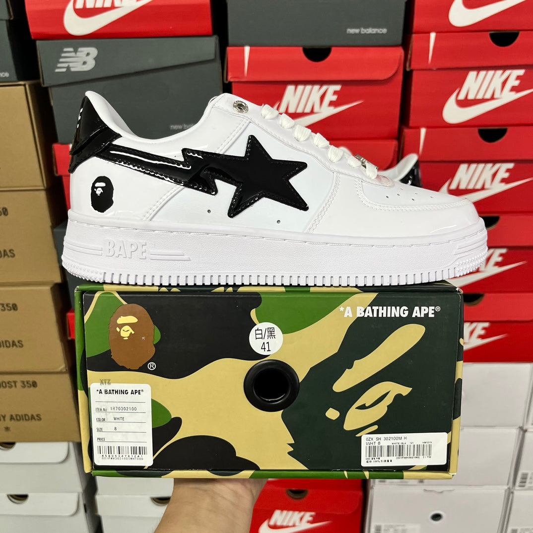 A Bathing Ape Bapesta White/Shiny Black
