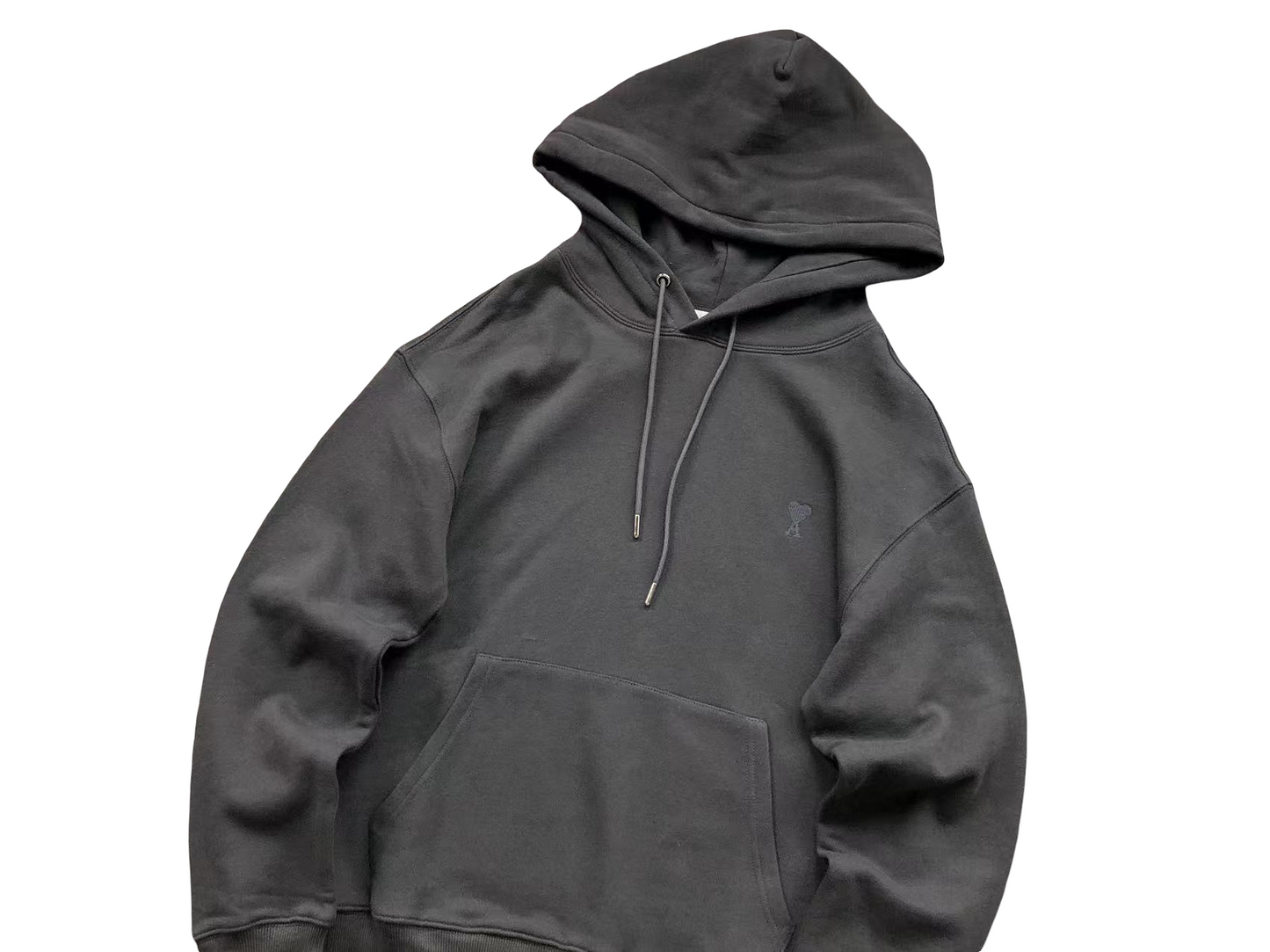 AMI Paris Classic Heart Hoodie Anthracite