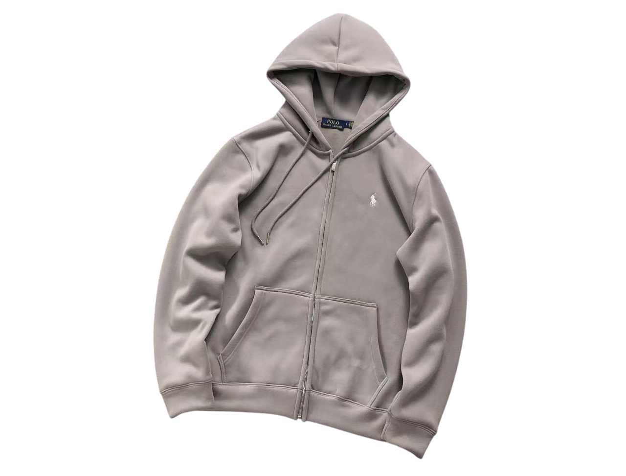 Ralph Lauren Classic Zip Hoodie Stone Grey