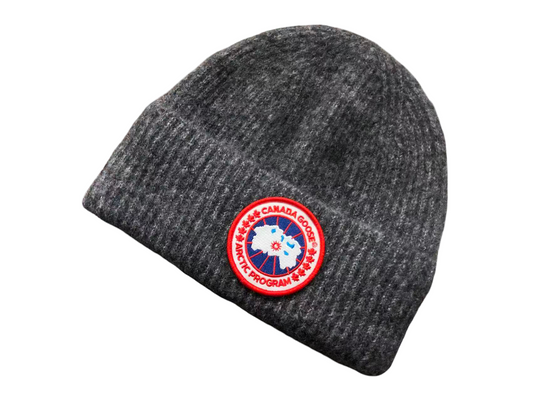 Canada Goose Pure Wool Beanie Dark Grey
