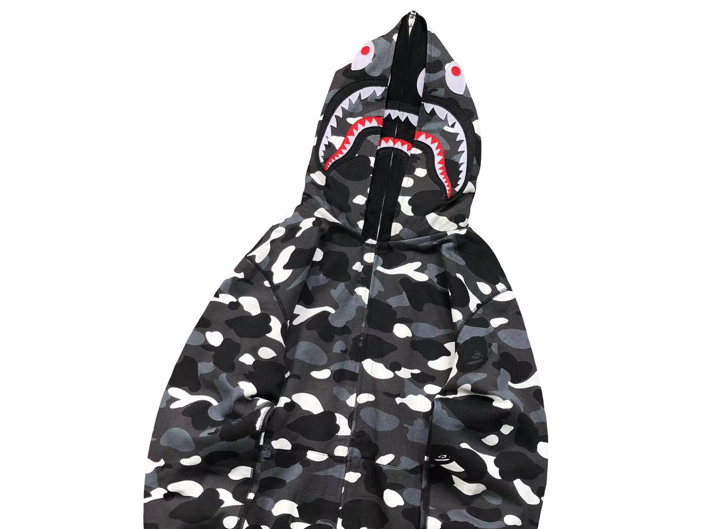BAPE Space Camo Shark Full Zip Hoodie Black