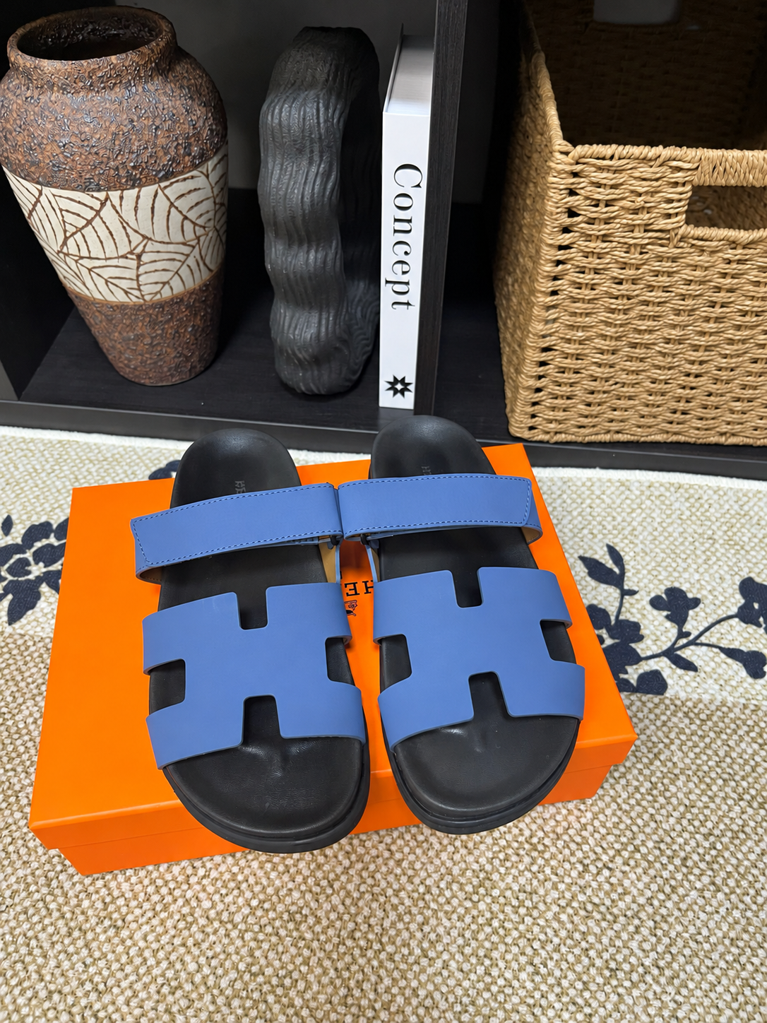 Hermes Chypre Slide Blue
