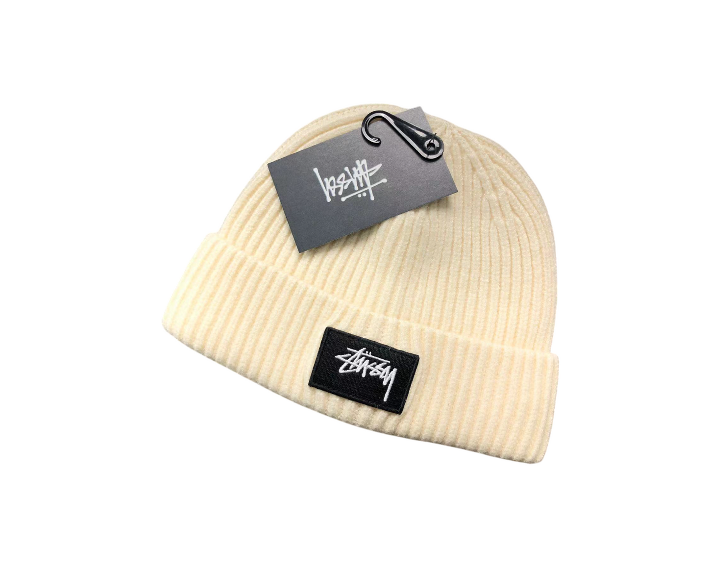 Stussy Logo Beanie Cream