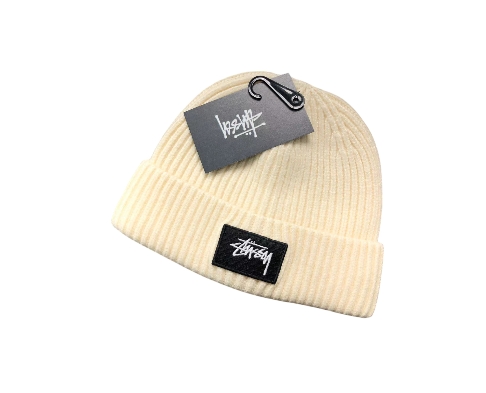 Stussy Logo Beanie Cream
