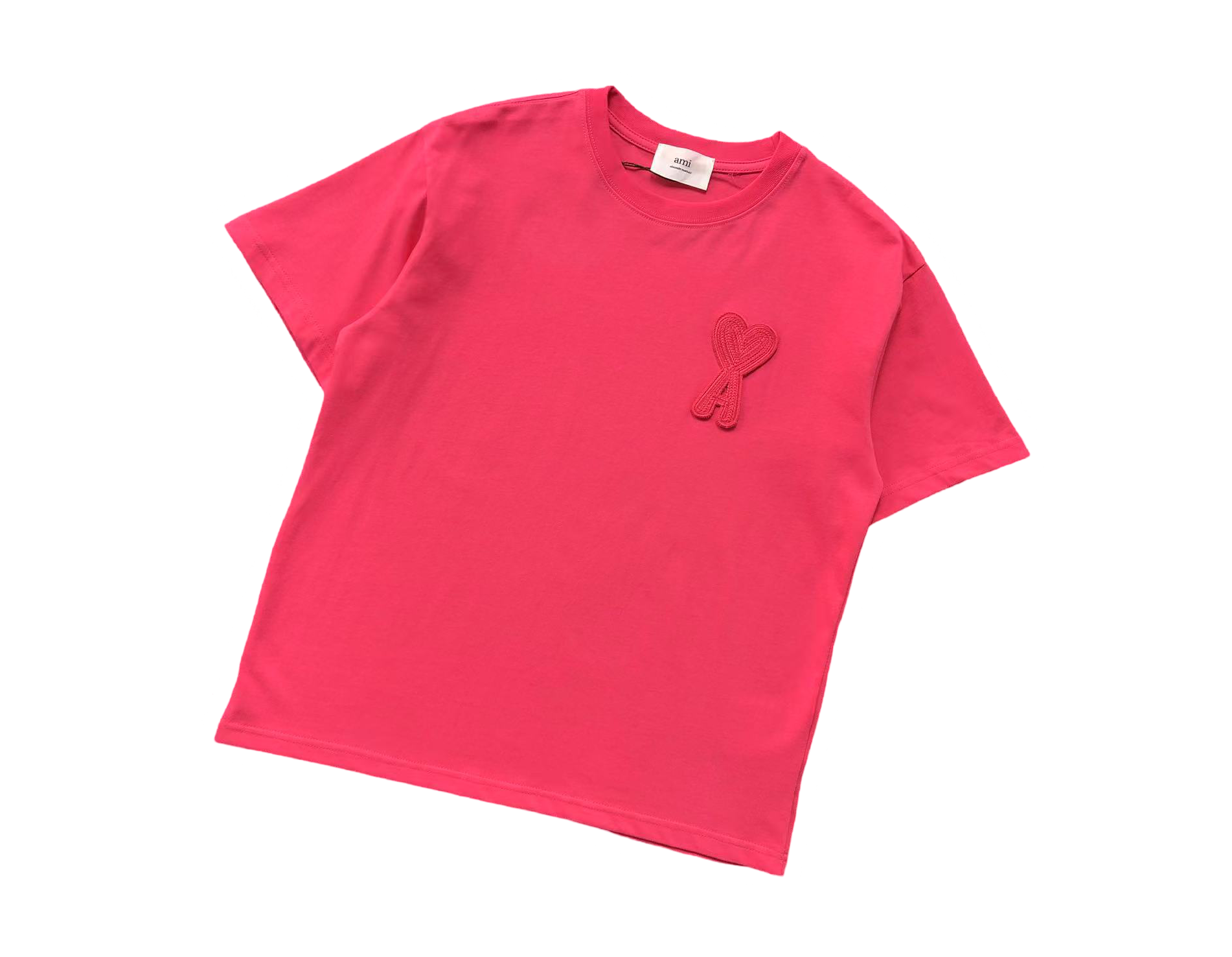 AMI Paris Maxi Heart Tee Fuchsia