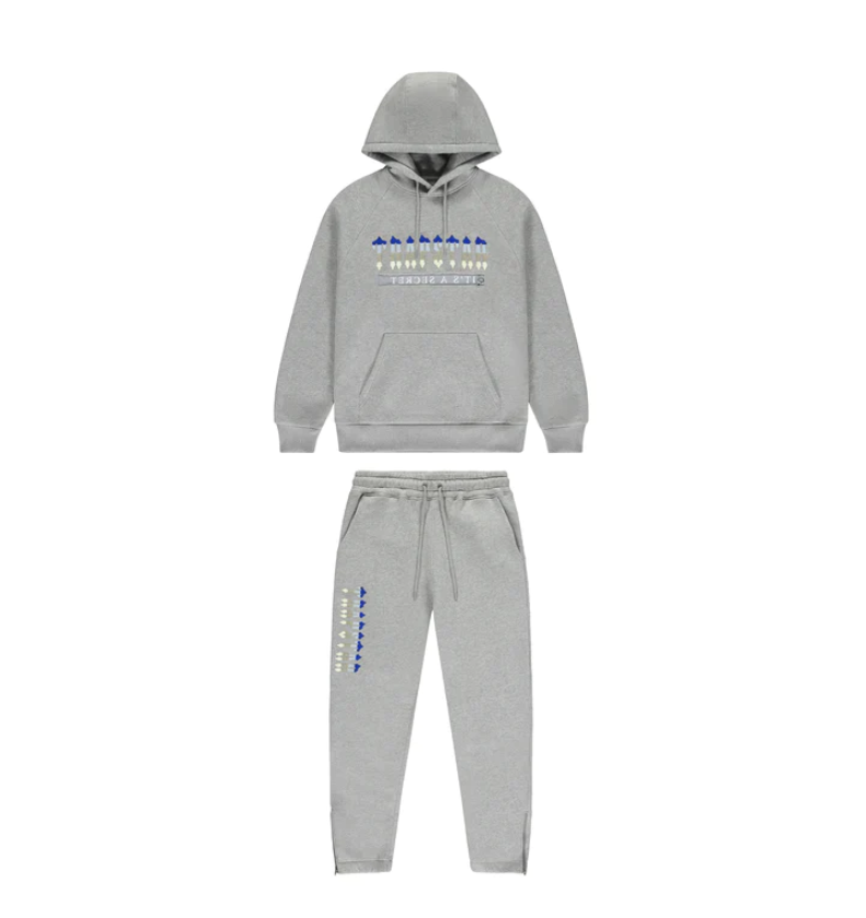 Trapstar Chenille Decoded Hoodie 2.0 Tracksuit Grey Ice Edition