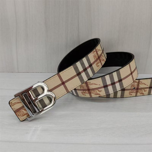 Burberry Vintage Pebbled Belt - (SILVER)