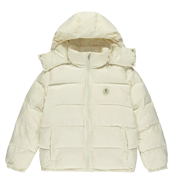 Trapstar Irongate Detachable Hooded Puffer Jacket Cream