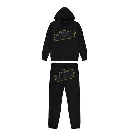 Trapstar Shooters Hoodie Tracksuit Black/Lime