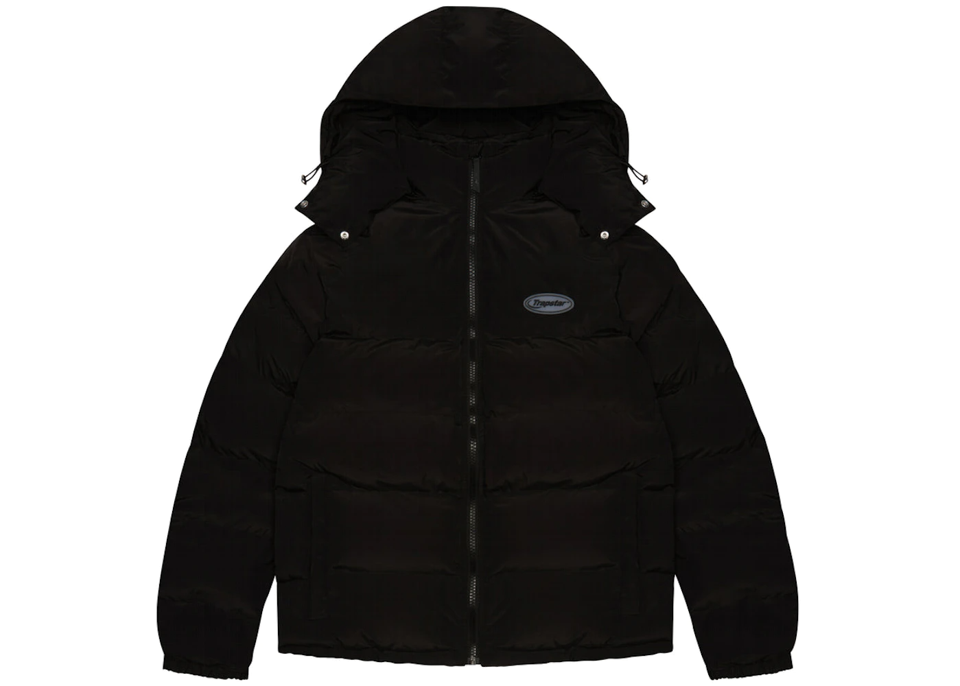 Trapstar Hyperdrive Detachable Hooded Puffer Jacket Triple Black