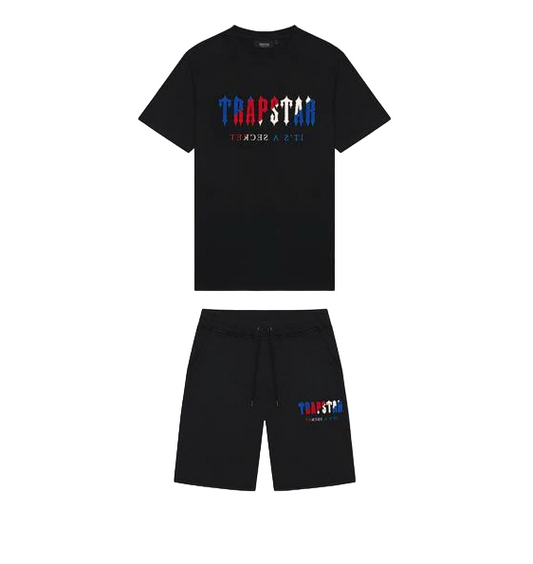 Trapstar Chenille Decoded Short Set Black Revolution