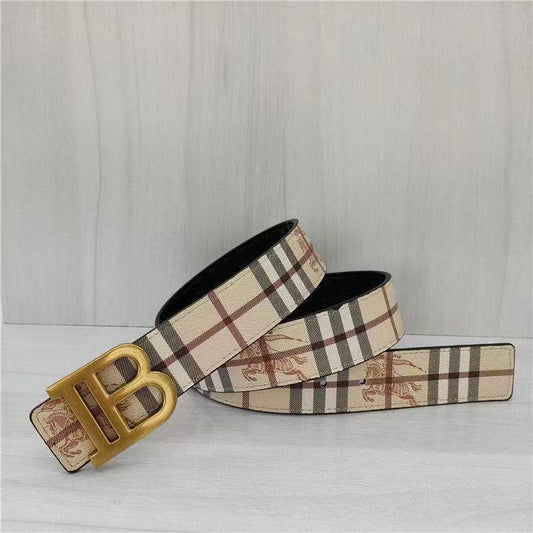 Burberry Vintage Pebbled Belt - (GOLD)
